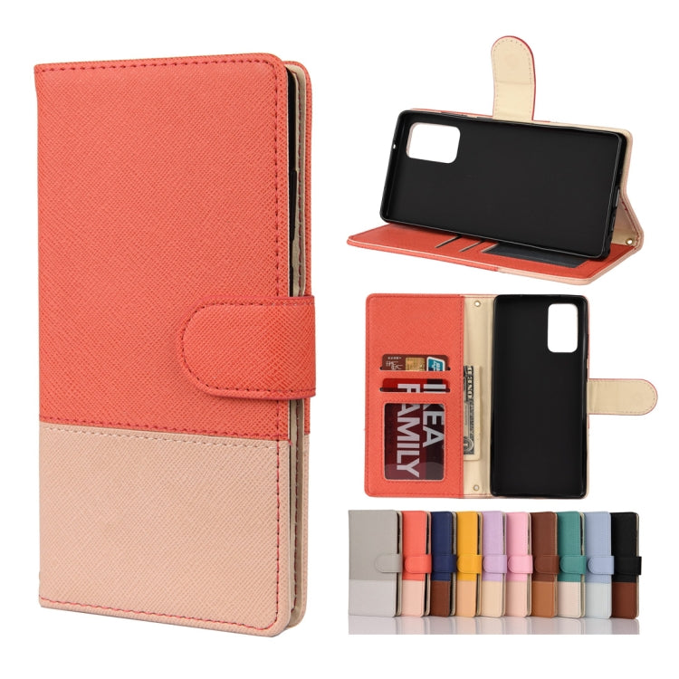 Color Splicing Horizontal Flip Leather Case with Holder & Card Slots & Wallet & Photo Frame, For Samsung Galaxy Note20, For Samsung Galaxy Note20 Ultra