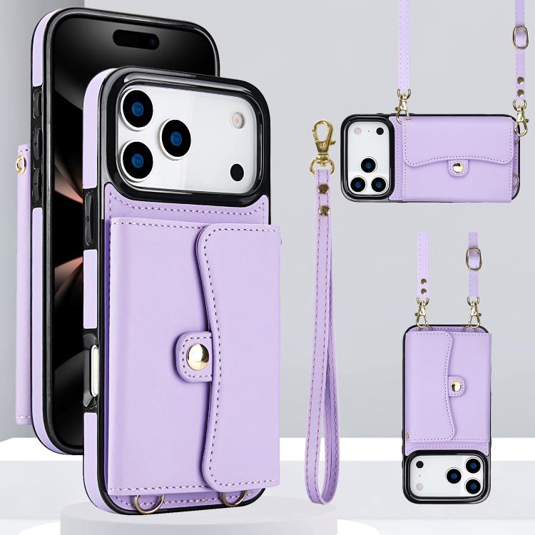 RFID Card Slot Phone Case with Long Lanyard, For iPhone 18 Pro / 17 Pro, For iPhone 18 Pro Max / 17 Pro Max, For iPhone 17, For iPhone  Air