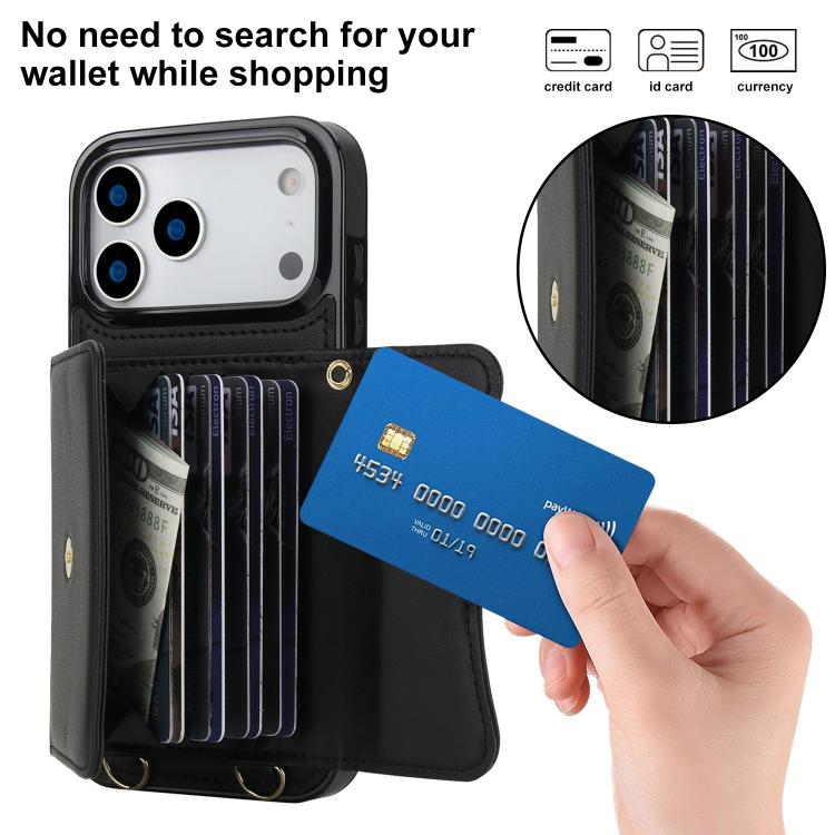 RFID Card Slot Phone Case with Long Lanyard, For iPhone 18 Pro / 17 Pro, For iPhone 18 Pro Max / 17 Pro Max, For iPhone 17, For iPhone  Air