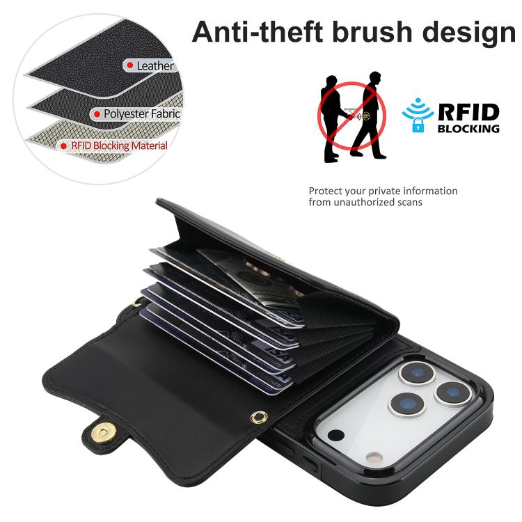 RFID Card Slot Phone Case with Long Lanyard, For iPhone 18 Pro / 17 Pro, For iPhone 18 Pro Max / 17 Pro Max, For iPhone 17, For iPhone  Air