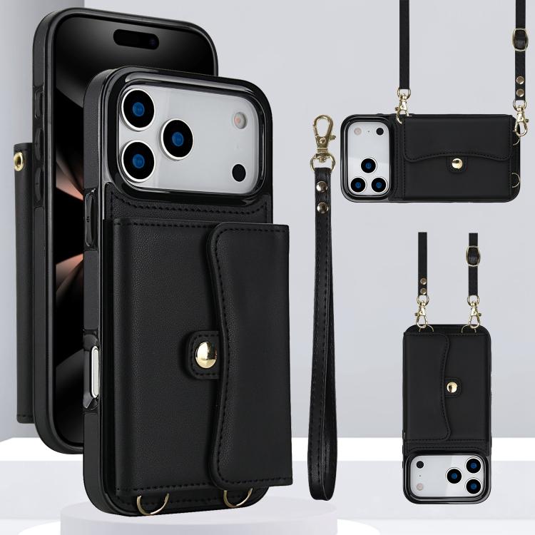 RFID Card Slot Phone Case with Long Lanyard, For iPhone 18 Pro / 17 Pro, For iPhone 18 Pro Max / 17 Pro Max, For iPhone 17, For iPhone  Air