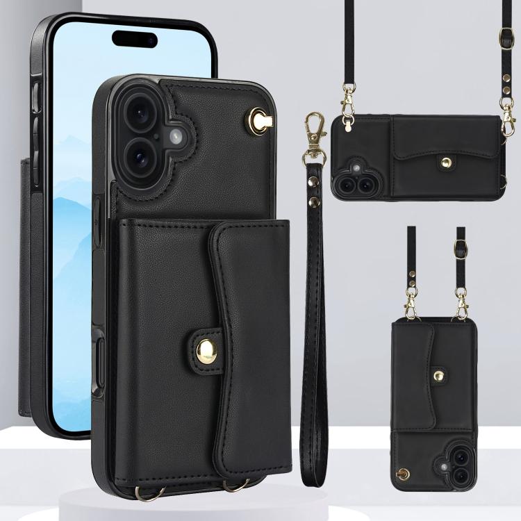 RFID Card Slot Phone Case with Long Lanyard, For iPhone 18 Pro / 17 Pro, For iPhone 18 Pro Max / 17 Pro Max, For iPhone 17, For iPhone  Air