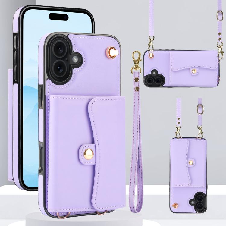 RFID Card Slot Phone Case with Long Lanyard, For iPhone 18 Pro / 17 Pro, For iPhone 18 Pro Max / 17 Pro Max, For iPhone 17, For iPhone  Air