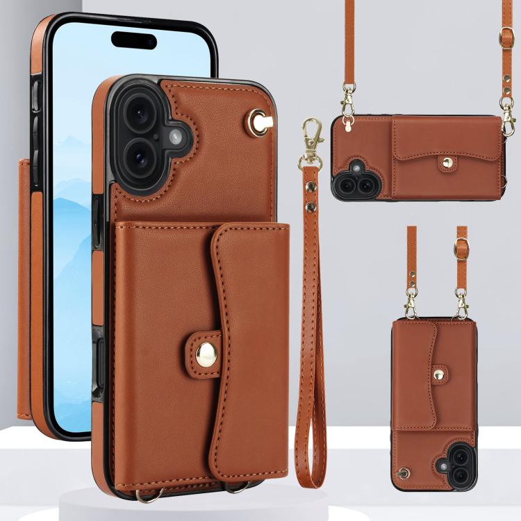RFID Card Slot Phone Case with Long Lanyard, For iPhone 18 Pro / 17 Pro, For iPhone 18 Pro Max / 17 Pro Max, For iPhone 17, For iPhone  Air