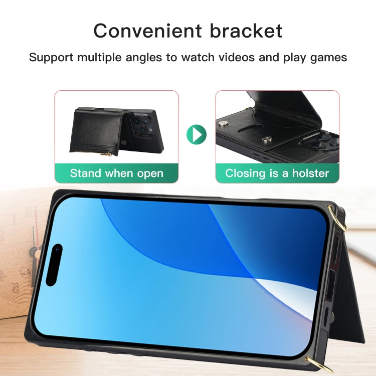 Square Zipper Wallet Bag TPU+PU Back Cover Case, For iPhone 16 Pro Max, For iPhone 16 Pro, For iPhone 16 Plus, For iPhone 16