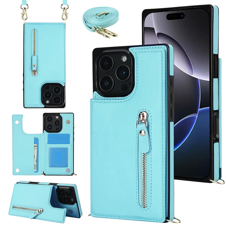 Cross-body Zipper Square Phone Case, For iPhone 16 Pro Max, For iPhone 16 Pro, For iPhone 16 Plus, For iPhone 16