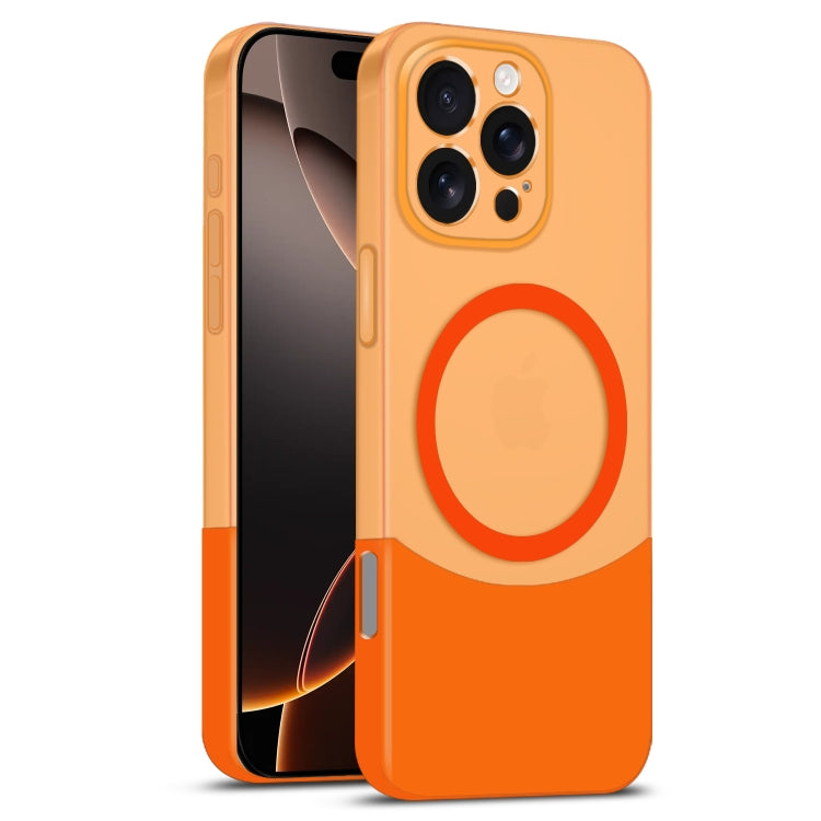 Dual Color Stitching MagSafe Magnetic PC Phone Case, For iPhone 16 Pro Max, For iPhone 16 Pro, For iPhone 16 Plus, For iPhone 16