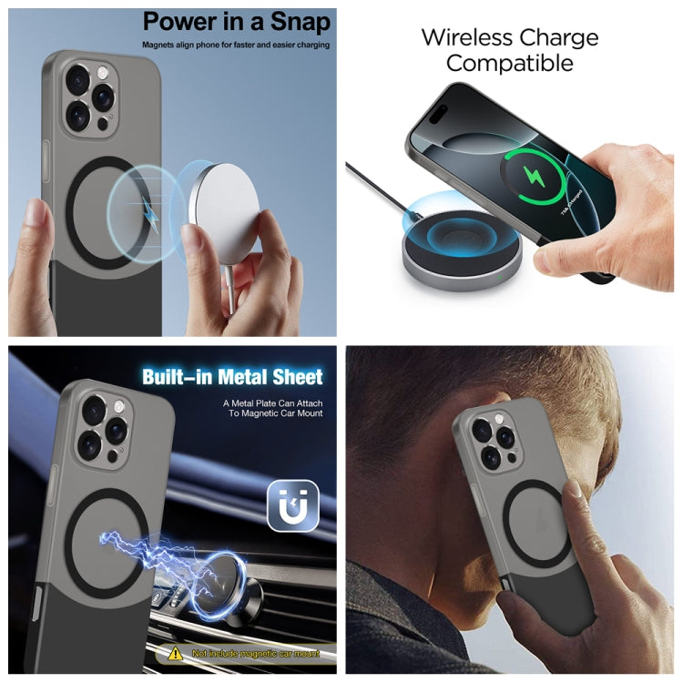 Dual Color Stitching MagSafe Magnetic PC Phone Case, For iPhone 16 Pro Max, For iPhone 16 Pro, For iPhone 16 Plus, For iPhone 16