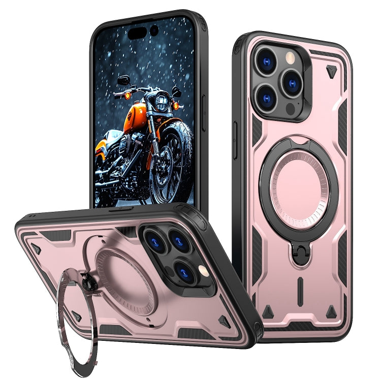 PC Hybrid TPU Armor MagSafe Ring Holder Phone Case, For iPhone 15 Pro Max, For iPhone 15 Pro, For iPhone 15 Plus