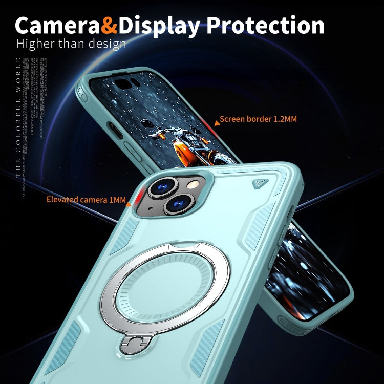 PC Hybrid TPU Armor MagSafe Ring Holder Phone Case, For iPhone 15 Plus, For iPhone 15, For iPhone 14 Plus