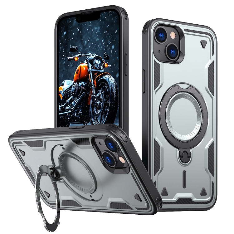 PC Hybrid TPU Armor MagSafe Ring Holder Phone Case, For iPhone 15, For iPhone 14 Plus, For iPhone 14