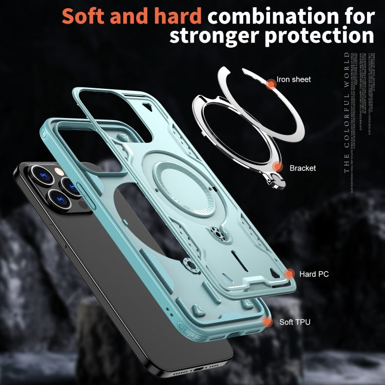 PC Hybrid TPU Armor MagSafe Ring Holder Phone Case, For iPhone 14 Pro, For iPhone 14 Pro Max, For iPhone 13 Pro Max