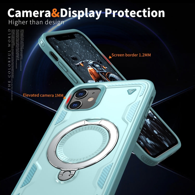 PC Hybrid TPU Armor MagSafe Ring Holder Phone Case, For iPhone 11, For iPhone XR