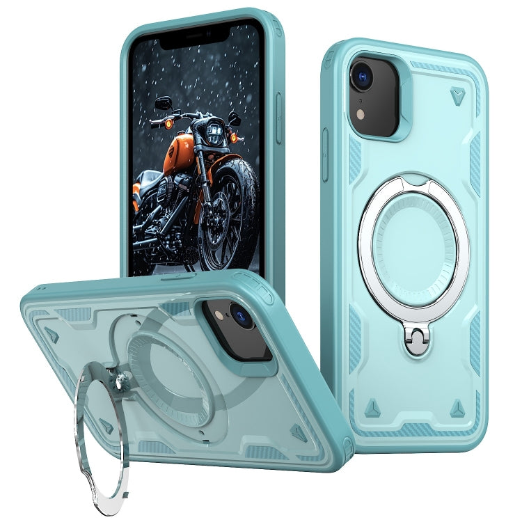 PC Hybrid TPU Armor MagSafe Ring Holder Phone Case, For iPhone XR