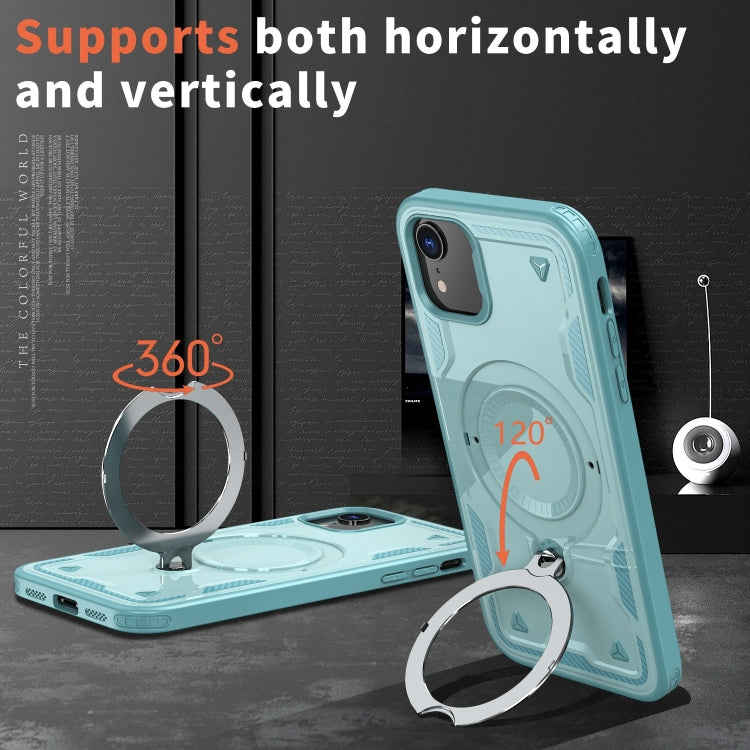 PC Hybrid TPU Armor MagSafe Ring Holder Phone Case, For iPhone XR