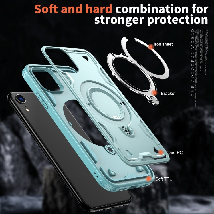 PC Hybrid TPU Armor MagSafe Ring Holder Phone Case, For iPhone XR