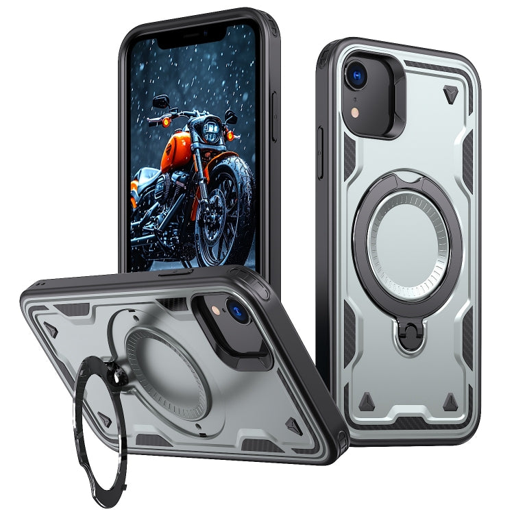 PC Hybrid TPU Armor MagSafe Ring Holder Phone Case, For iPhone XR