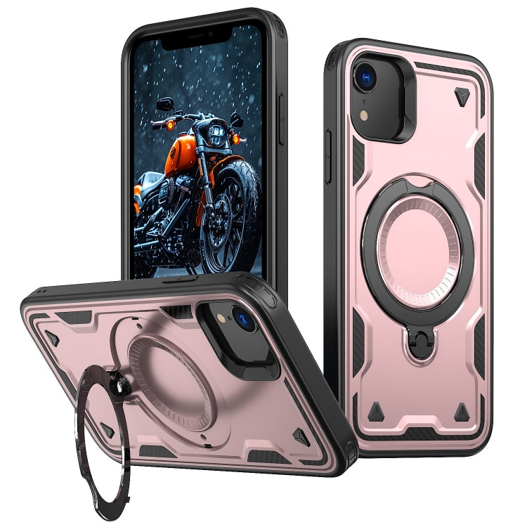 PC Hybrid TPU Armor MagSafe Ring Holder Phone Case, For iPhone XR