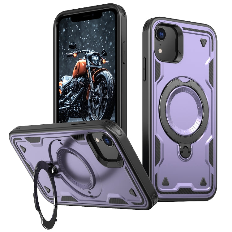 PC Hybrid TPU Armor MagSafe Ring Holder Phone Case, For iPhone XR