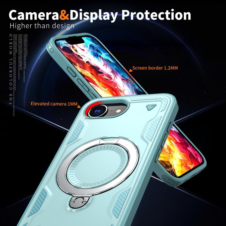 PC Hybrid TPU Armor MagSafe Ring Holder Phone Case, For iPhone 16e, For iPhone 15 Pro Max, For iPhone 15 Pro