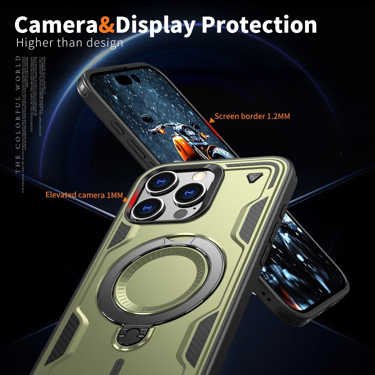 PC Hybrid TPU Armor MagSafe Ring Holder Phone Case, For iPhone 16 Pro Max, For iPhone 16 Pro, For iPhone 16 Plus