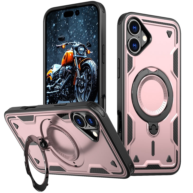 PC Hybrid TPU Armor MagSafe Ring Holder Phone Case, For iPhone 16 Pro Max, For iPhone 16 Pro, For iPhone 16 Plus