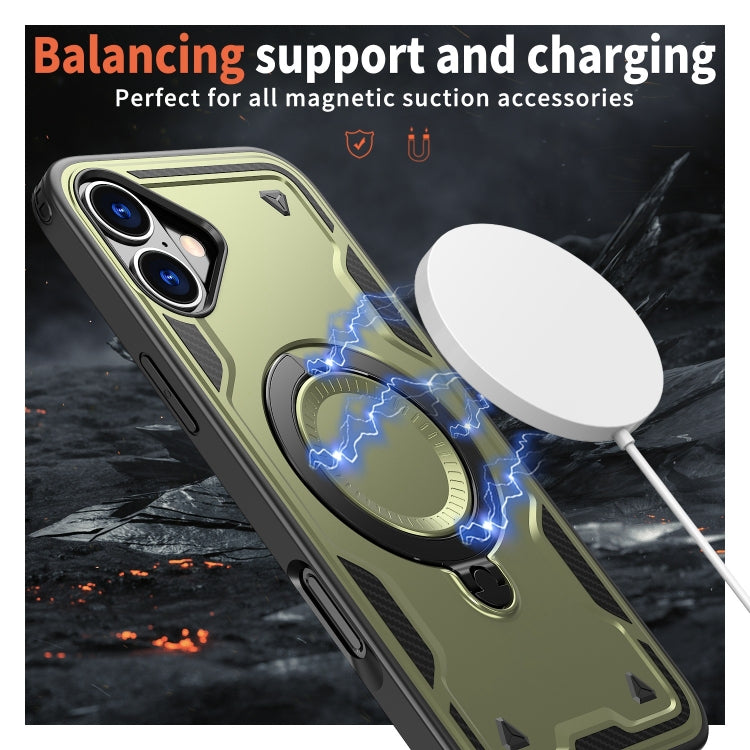 PC Hybrid TPU Armor MagSafe Ring Holder Phone Case, For iPhone 16