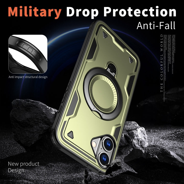 PC Hybrid TPU Armor MagSafe Ring Holder Phone Case, For iPhone 16