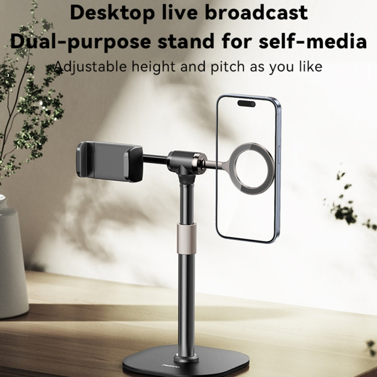 Yesido C297 Dual-use Live Broadcast Desktop Stand Metal Spring Clip / Magnetic Ring