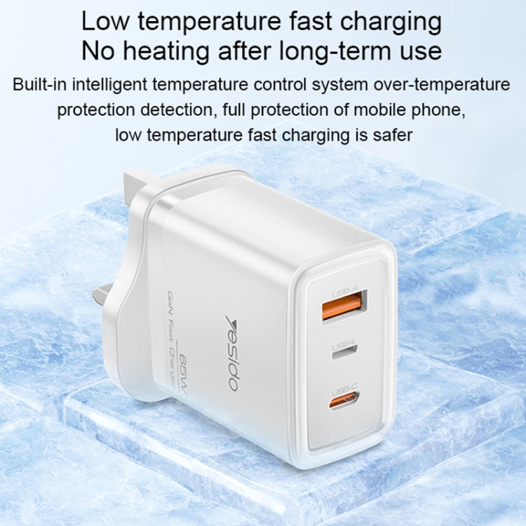 Chargeur rapide USB 65 W Yesido YC89 Type-C, GaN inversé 8 broches, avec câble Type-C vers 8 broches, YC89