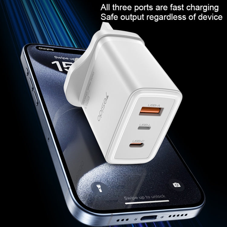 Chargeur rapide USB 65 W Yesido YC89 Type-C, GaN inversé 8 broches, avec câble Type-C vers 8 broches, YC89