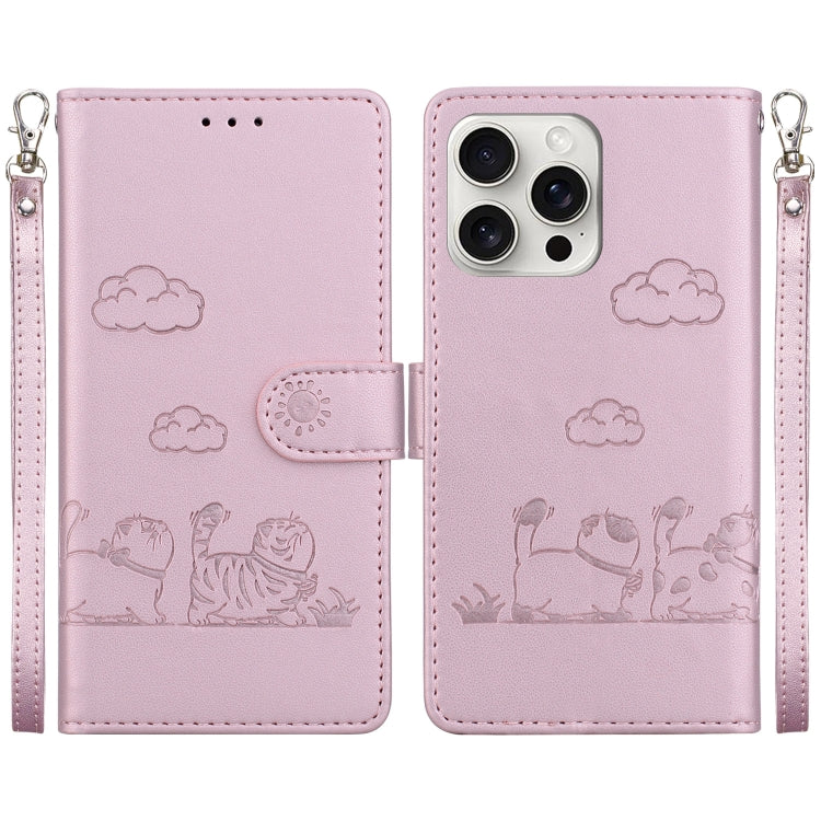 Cute Cats RFID Leather Phone Case, iPhone 16e, For iPhone 16 Pro Max, For iPhone 16 Pro, For iPhone 16 Plus