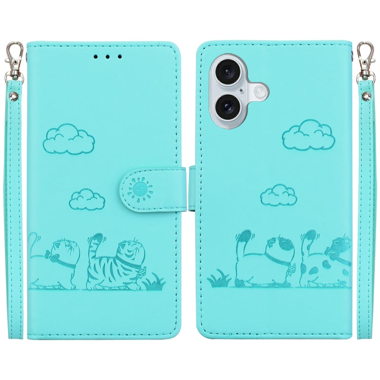 Cute Cats RFID Leather Phone Case, iPhone 16e, For iPhone 16 Pro Max, For iPhone 16 Pro, For iPhone 16 Plus