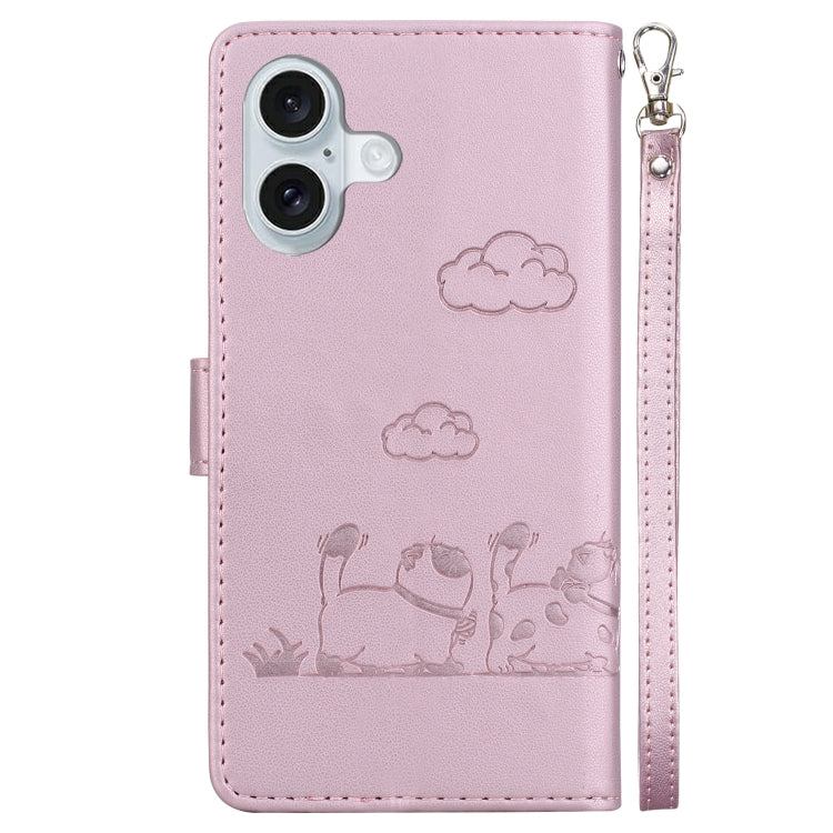 Cute Cats RFID Leather Phone Case, For iPhone 16, For iPhone 15 Pro Max, For iPhone 15 Pro, For iPhone 15 Plus