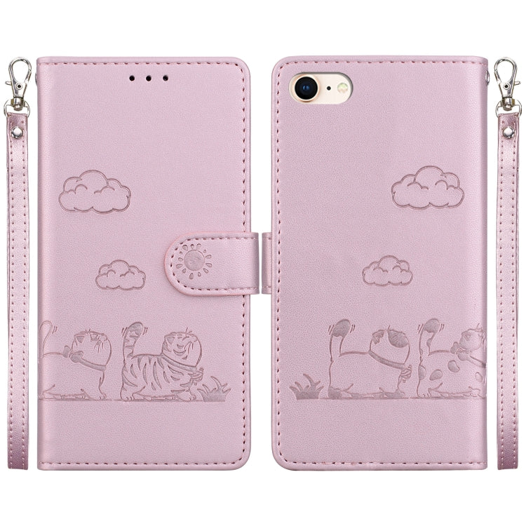 Cute Cats RFID Leather Phone Case, For iPhone 14 Pro Max, For iPhone 7 / 8 / SE 2022, For iPhone 13 Pro Max, For iPhone 13 Pro