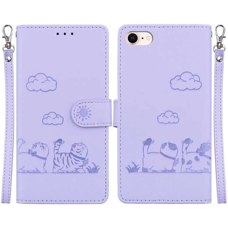 Cute Cats RFID Leather Phone Case, For iPhone 14 Pro Max, For iPhone 7 / 8 / SE 2022, For iPhone 13 Pro Max, For iPhone 13 Pro