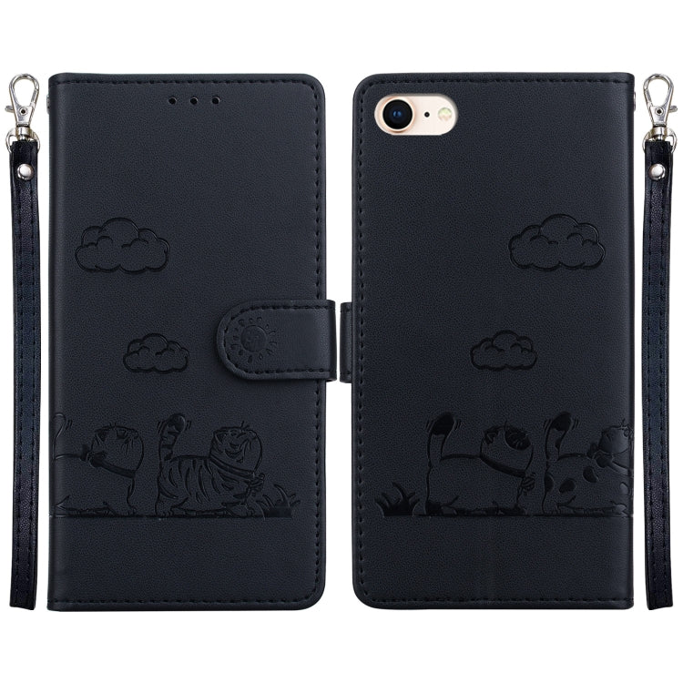 Cute Cats RFID Leather Phone Case, For iPhone 14 Pro Max, For iPhone 7 / 8 / SE 2022, For iPhone 13 Pro Max, For iPhone 13 Pro