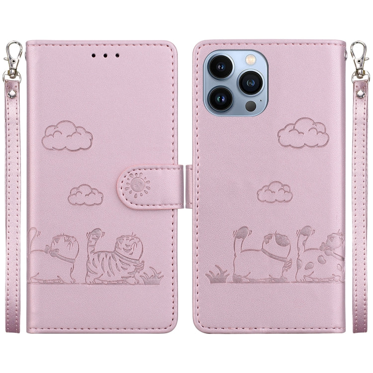Cute Cats RFID Leather Phone Case, For iPhone 14 Pro Max, For iPhone 7 / 8 / SE 2022, For iPhone 13 Pro Max, For iPhone 13 Pro