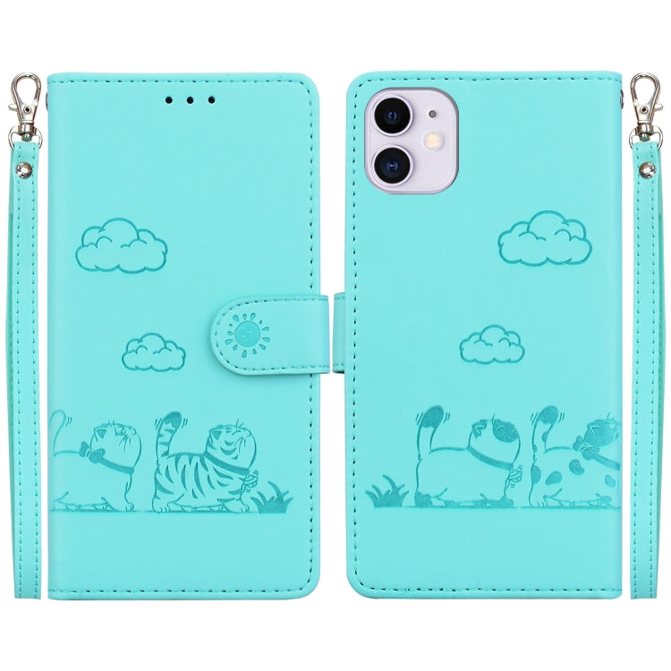 Cute Cats RFID Leather Phone Case, For iPhone 13, For iPhone 12 / 12 Pro, For iPhone 12 Pro Max, For iPhone 11