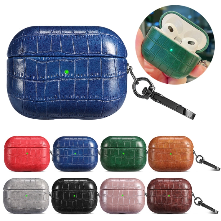Crocodile Texture Earphone Protective Case, For AirPods Pro