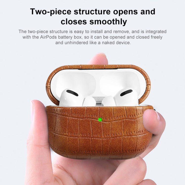 Crocodile Texture Earphone Protective Case, For AirPods Pro