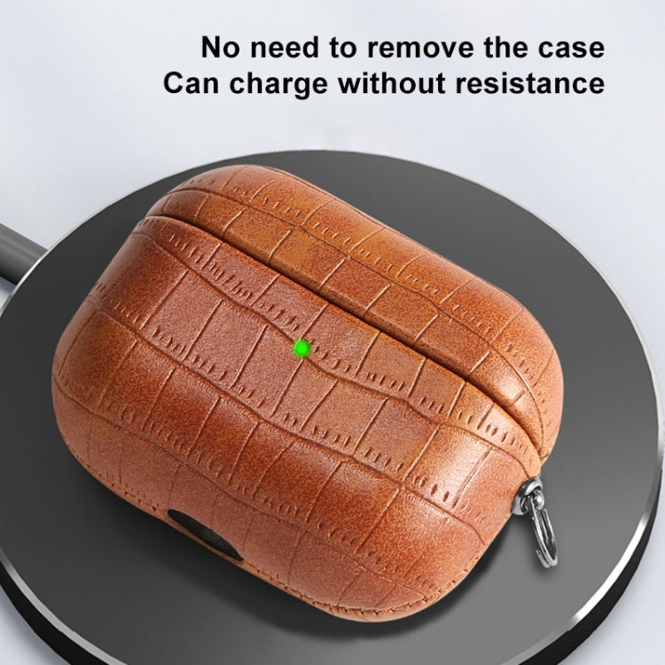 Crocodile Texture Earphone Protective Case, For AirPods Pro