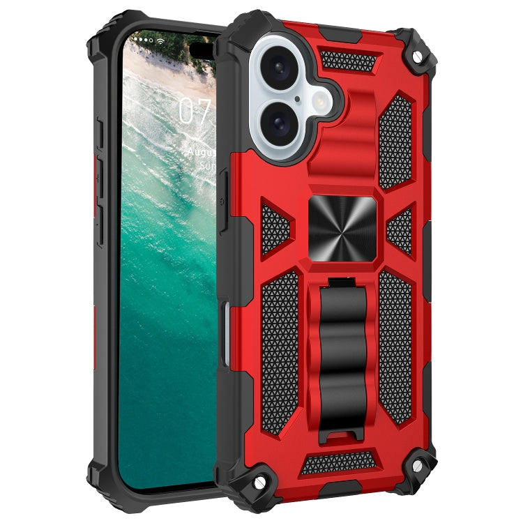 Armor Shockproof TPU + PC Magnetic Phone Case with Holder, For iPhone 16 Plus, For iPhone 16