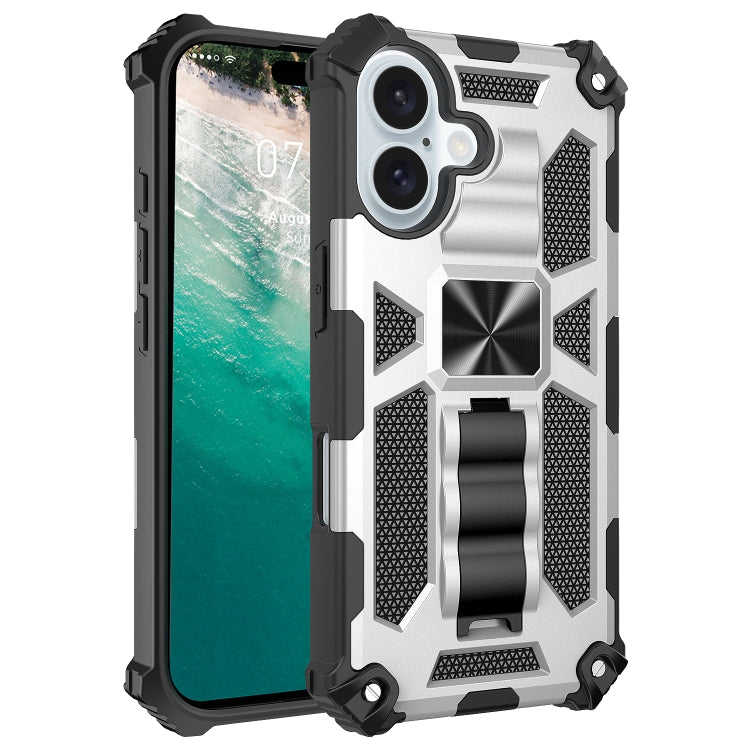Armor Shockproof TPU + PC Magnetic Phone Case with Holder, For iPhone 16 Plus, For iPhone 16