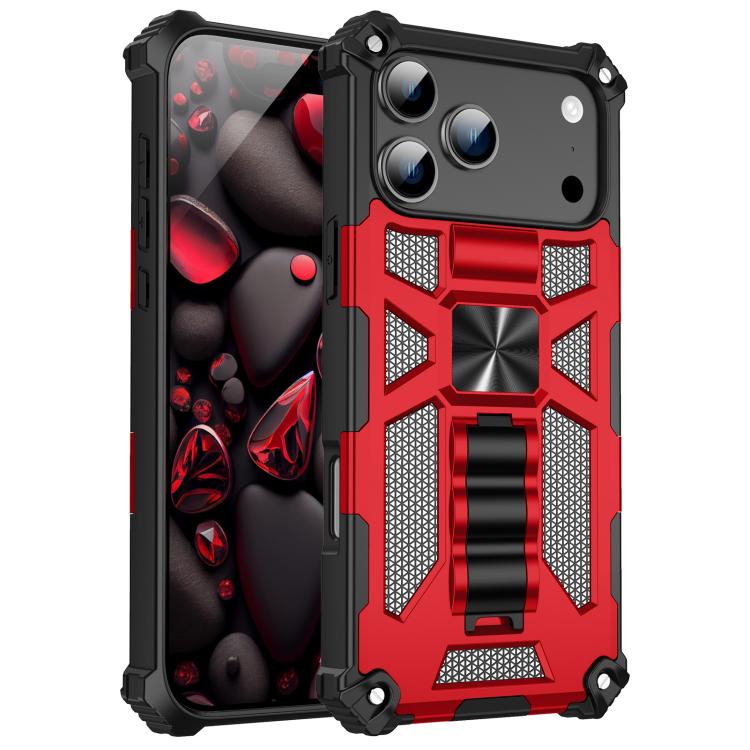 Armor Shockproof TPU + PC Magnetic Phone Case with Holder, For iPhone 18 Pro / 17 Pro, For iPhone 18 Pro Max / 17 Pro Max, For iPhone 16 Pro Max, For iPhone 16 Pro