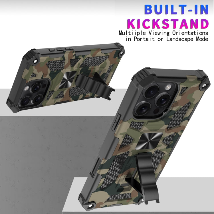 Camouflage Armor Kickstand TPU Hybrid PC Magnetic Phone Case