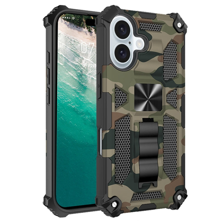 Camouflage Armor Kickstand TPU Hybrid PC Magnetic Phone Case