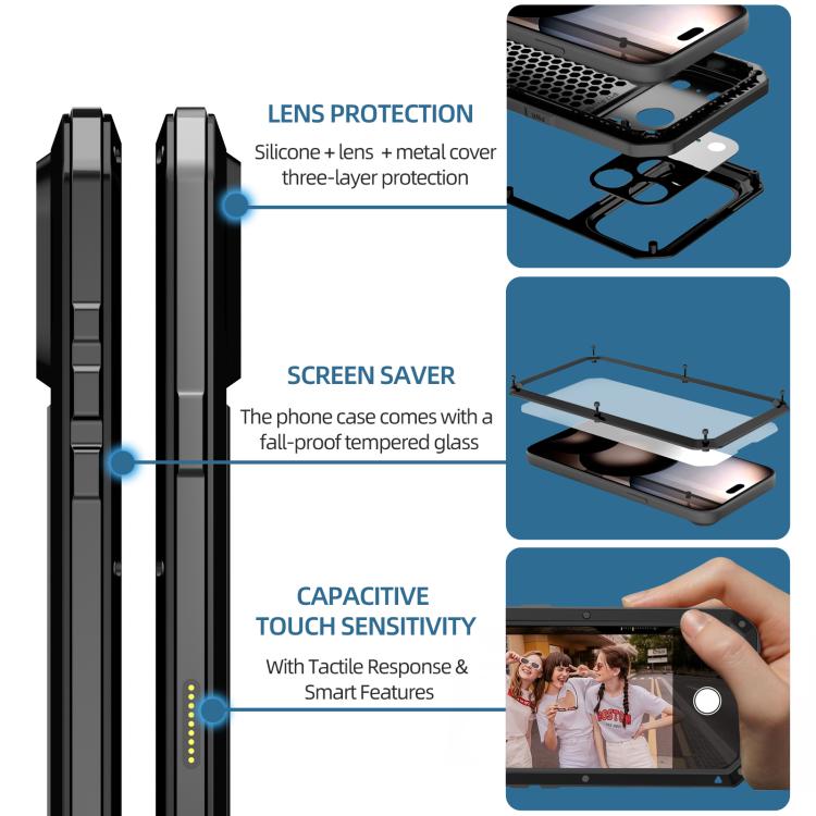 Shockproof IP54 Life Waterproof Phone Case, For iPhone 17 Pro Max, For iPhone 17 Pro, For iPhone 17, For iPhone 17 Air, For iPhone 16e, For iPhone 16 Pro Max, For iPhone 16 Pro, For iPhone 16 Plus