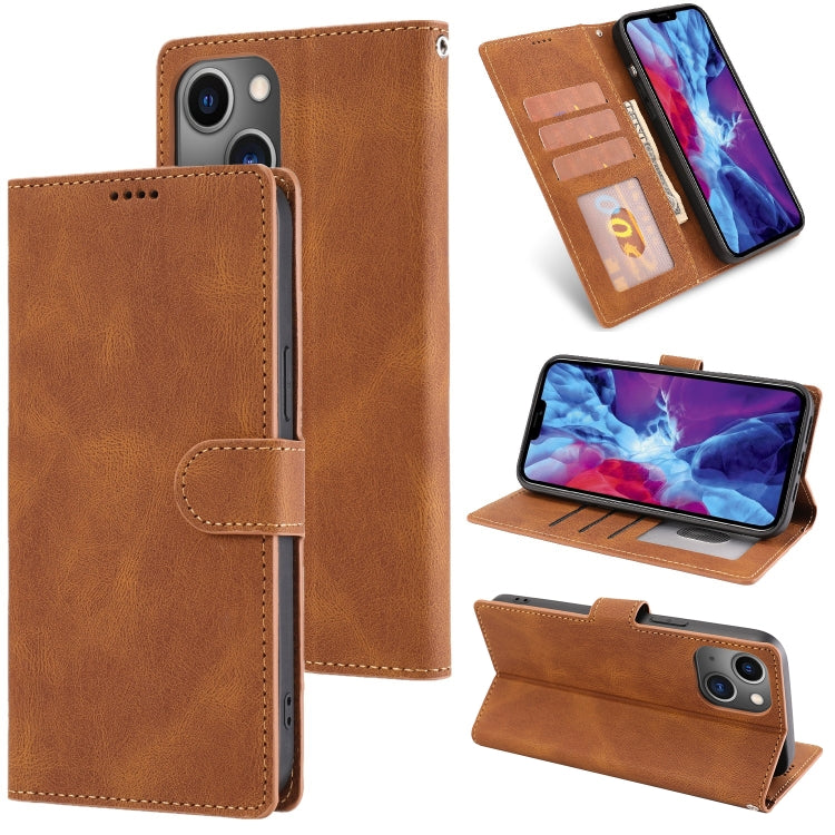Fantasy Skin-feel Calfskin Texture Leather Phone Case, For iPhone 14
