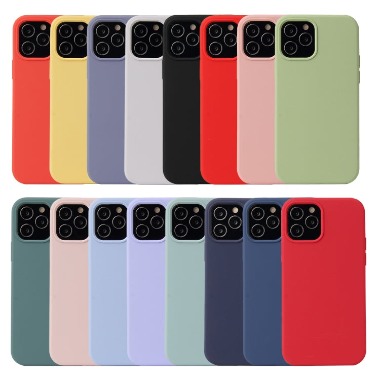 Solid Color Liquid Silicone Shockproof Protective Case, For iPhone 12 / 12 Pro